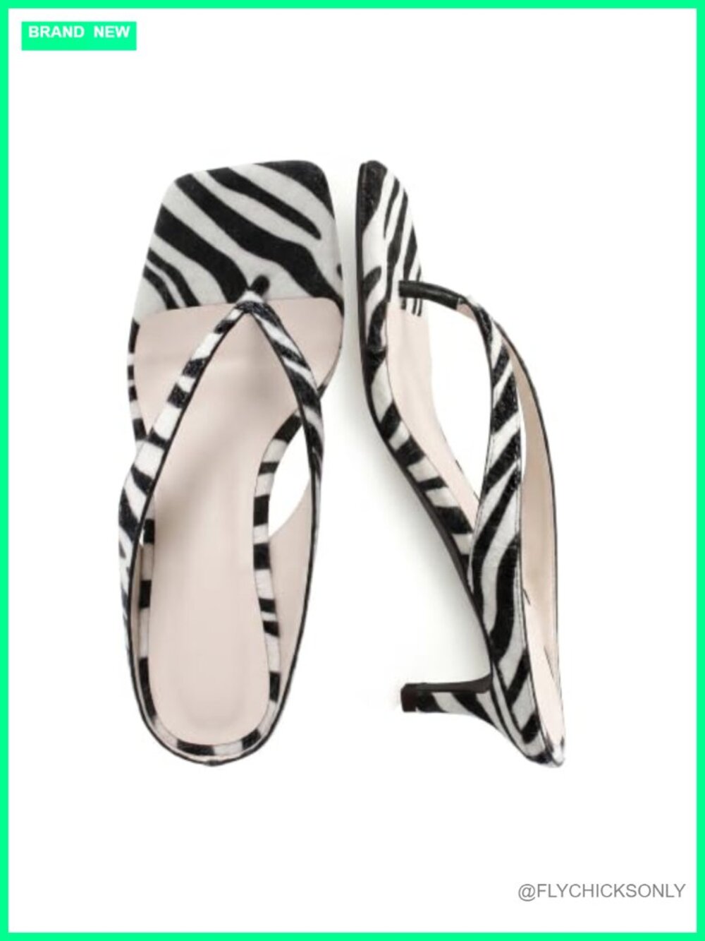 Faux Leather Square Toe Slip On Kitten Heel Sandals Women Casual